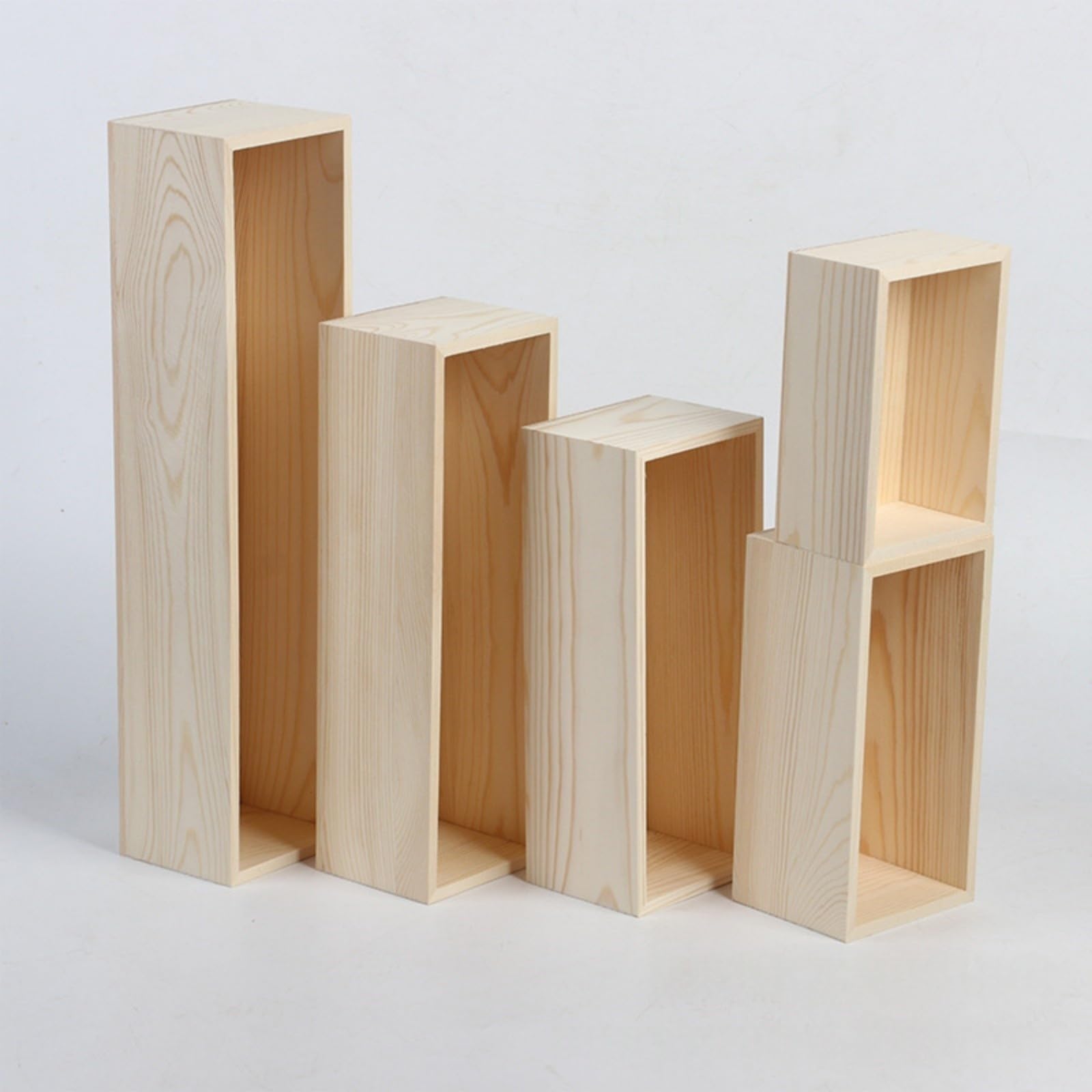 Anktily 1 confezione di scatole portaoggetti rettangolari in legno grezzo, 30 x 20 x 8 cm, contenitore rustico in legno naturale per casa, ufficio e arredamento