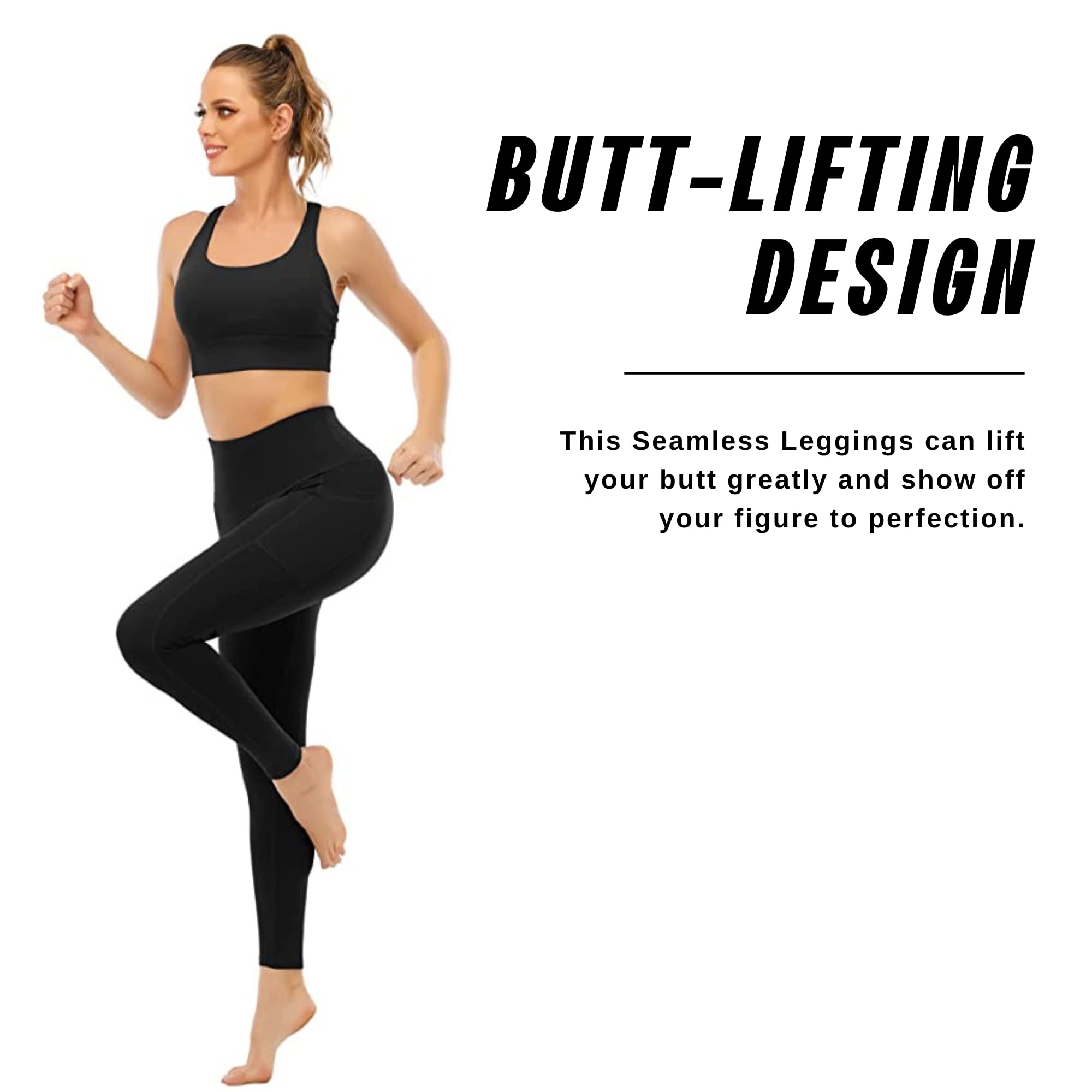 Ciana High-Waisted Fleece Lined Leggings for Women Thermal Warm Winter Tights Yoga Pants Soft Tummy Control Workout(Assorted (6-Pack))