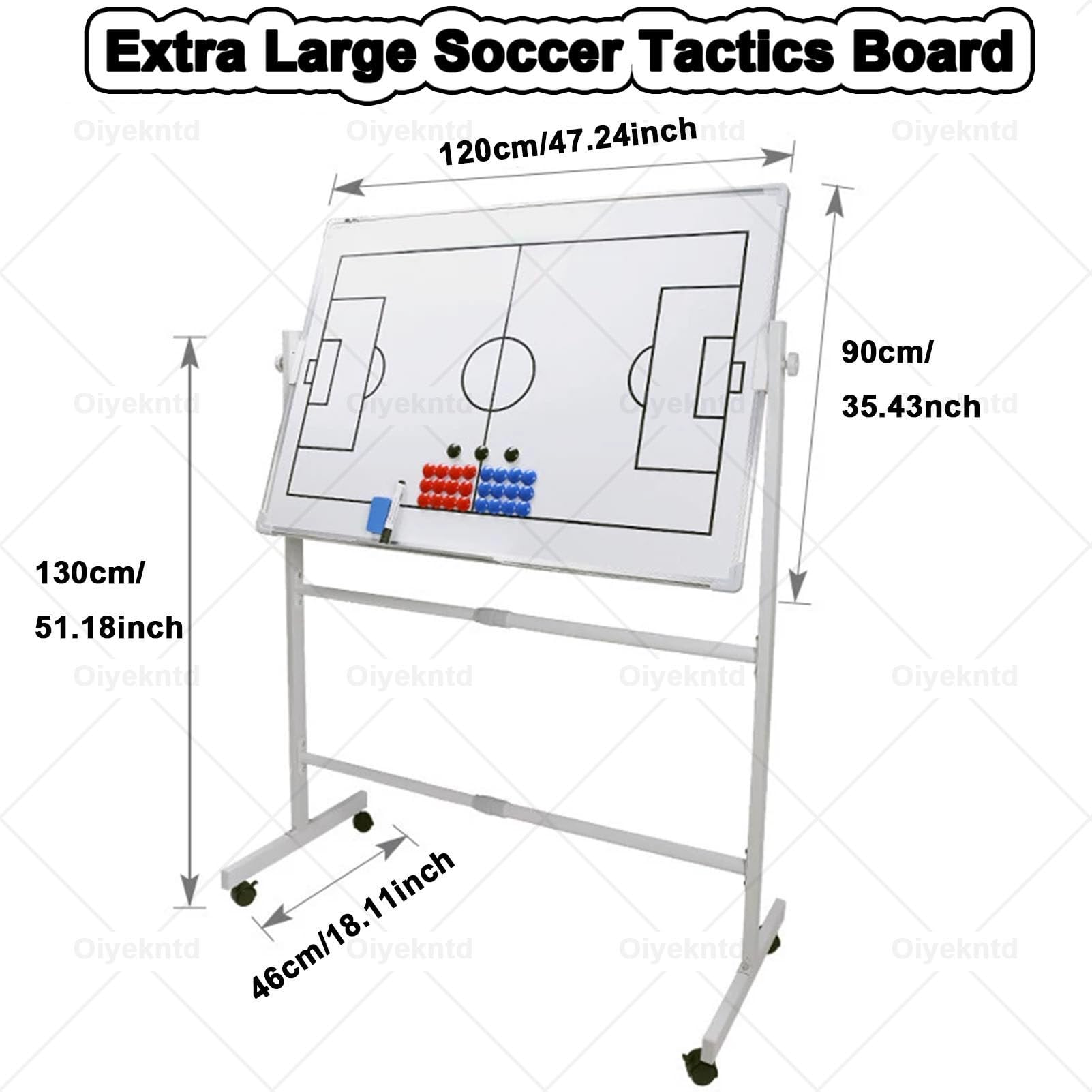 Tavola da allenamento a doppia faccia, portatile, magnetica, con ruote, per allenamento di calcio e pallacanestro
