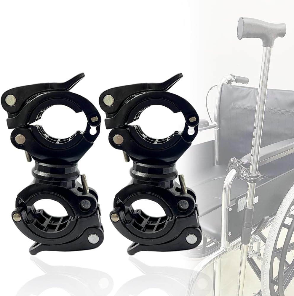 Metal Cane Holder for Mobility Scooters & Power Chairs – Walking Stick Stand Support Accessories for Wheelchair, Walker Metal Cane Holder for Mobility Scooters & Power Chairs – Walking Stick Stand Support Accessories for Wheelchair, Walker