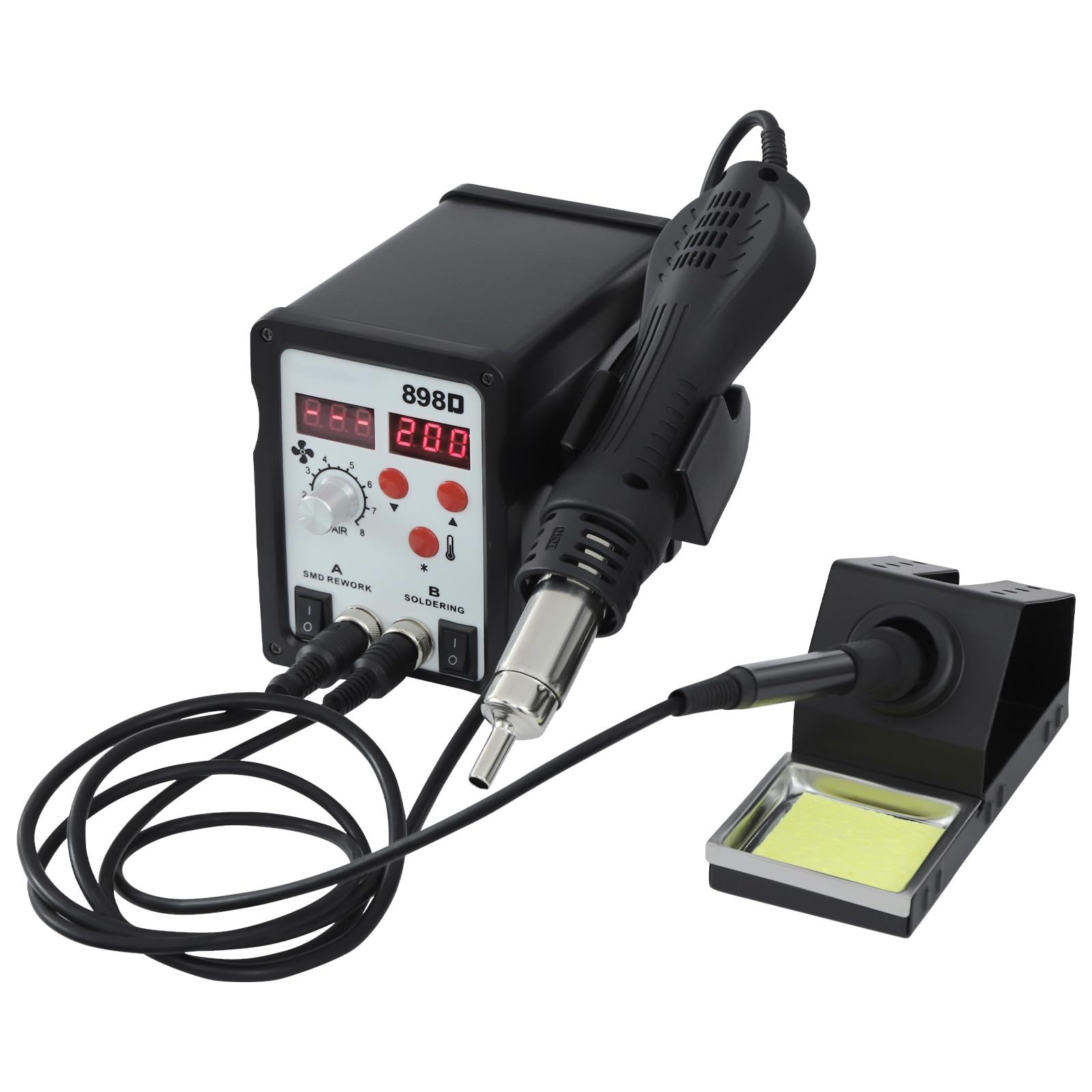 Estación de soldadura de aire caliente 858D, 750 W, control de
