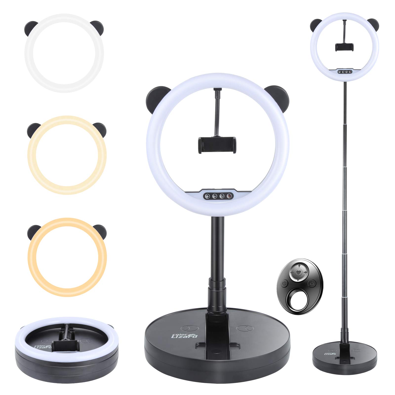 Ring Light with Stand and Phone Holder,11.5'' Foldable Selfie Led Ring Light with Wireless Remote Shutter for Photography Lighting/Makeup/Live Streaming/Youtube Video/Tiktok Lights (G2)