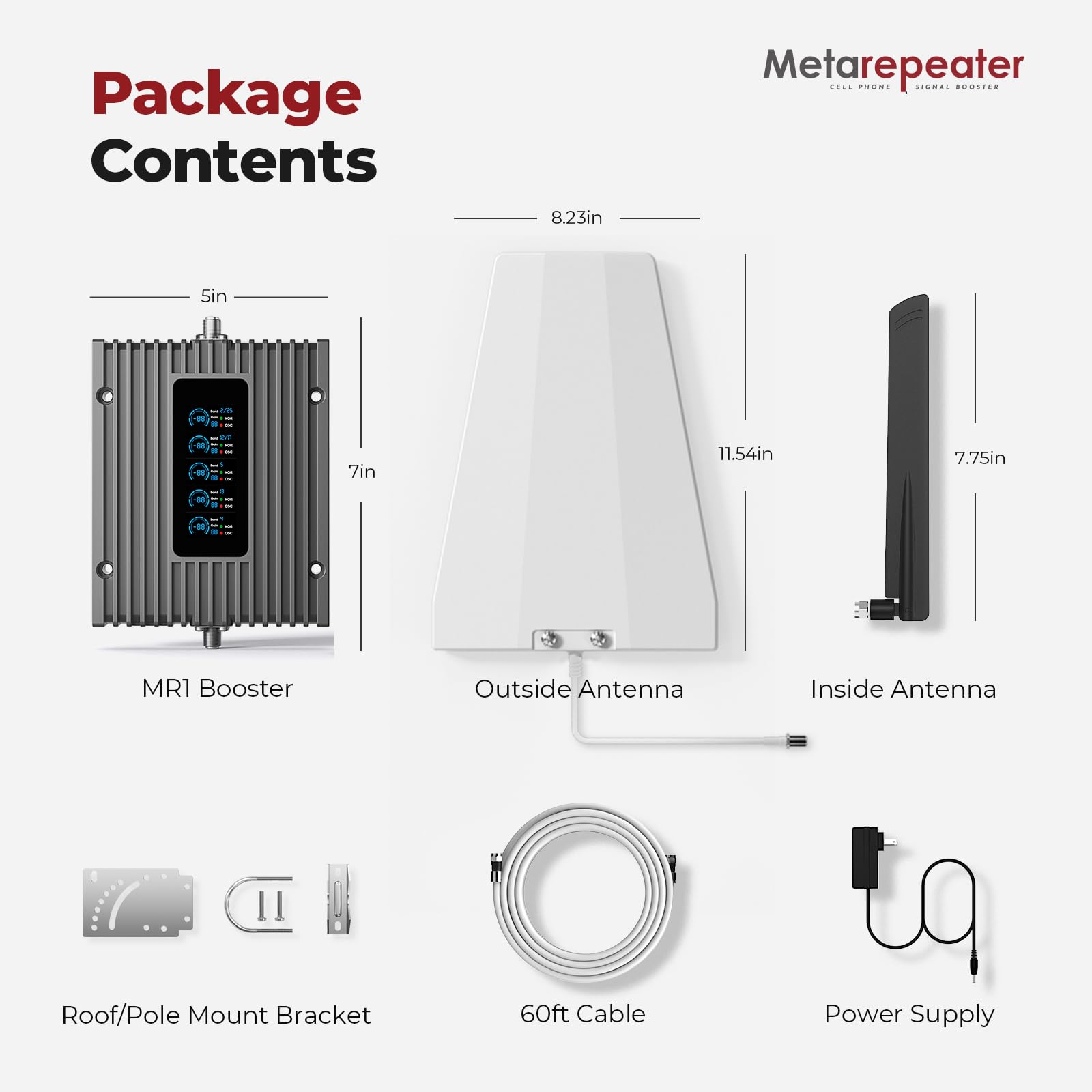 Amplificateur de téléphone portable pour la maison, couvre jusqu'à 3 000 mètres carrés de moniteur de signal en temps réel, Boost 5G 4G LTE pour tous les opérateurs américains