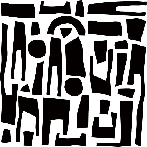 Vista 25 de Adhesivos de pared de vinilo de línea geométrica negra, despegar y pegar, líneas geométricas de Memphis Group, flecha, puntos, círculo, calcomanías