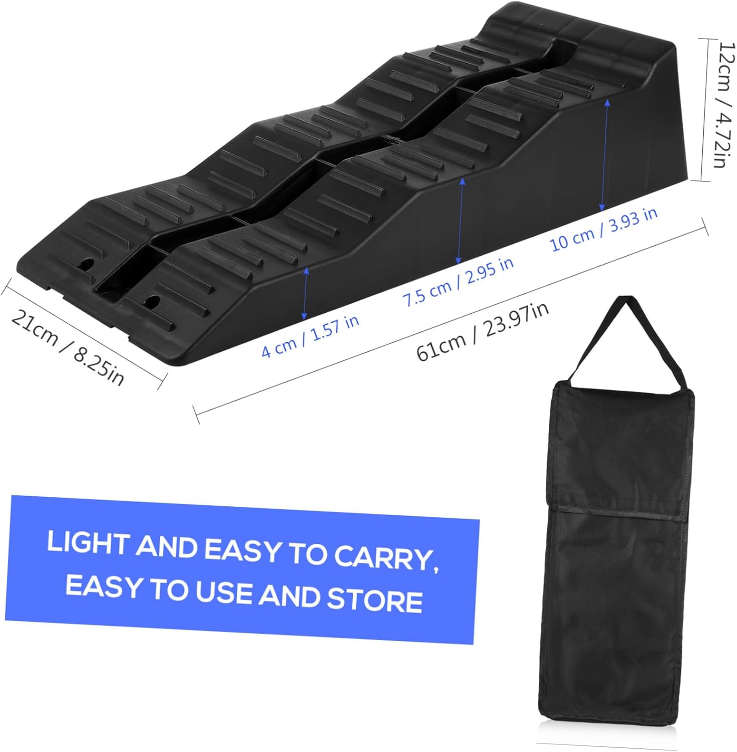 2pcs Heavy Duty Rv Leveler Ramps Triple-Level Stabilizing Blocks for Trailers Campers and Trucks Supports up to Tons Easy to Use and Multi-Functional