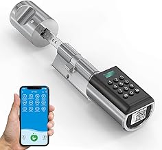 WELOCK PBL Elektronisches Türschloss,Türschloss Code mit App,Einstellbarer Elektronischer Tür-Schließzylinder für Türstärken von 50-100mm,elektronisches türschloss haustür Silber,SmartLock