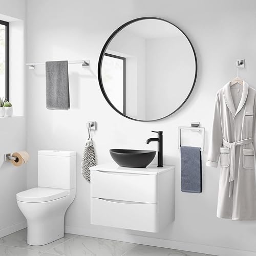 Miniatura 7 de TNOMS - Juego de 5 toallas de baño, juego de accesorios de baño de níquel cepillado para baño, juego de accesorios de baño de acero inoxidable