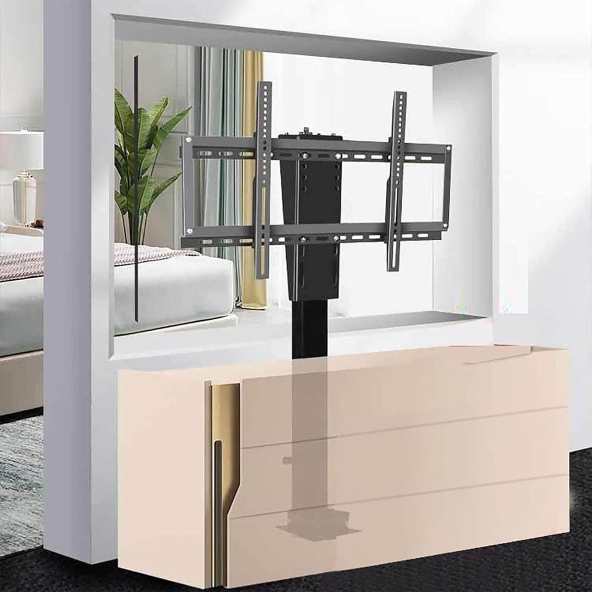 Soporte elevador eléctrico para TV, soporte motorizado ajustable para pantallas de 32 a 70 pulgadas con mando a distancia, soporta 60 kg de capacidad de carga
