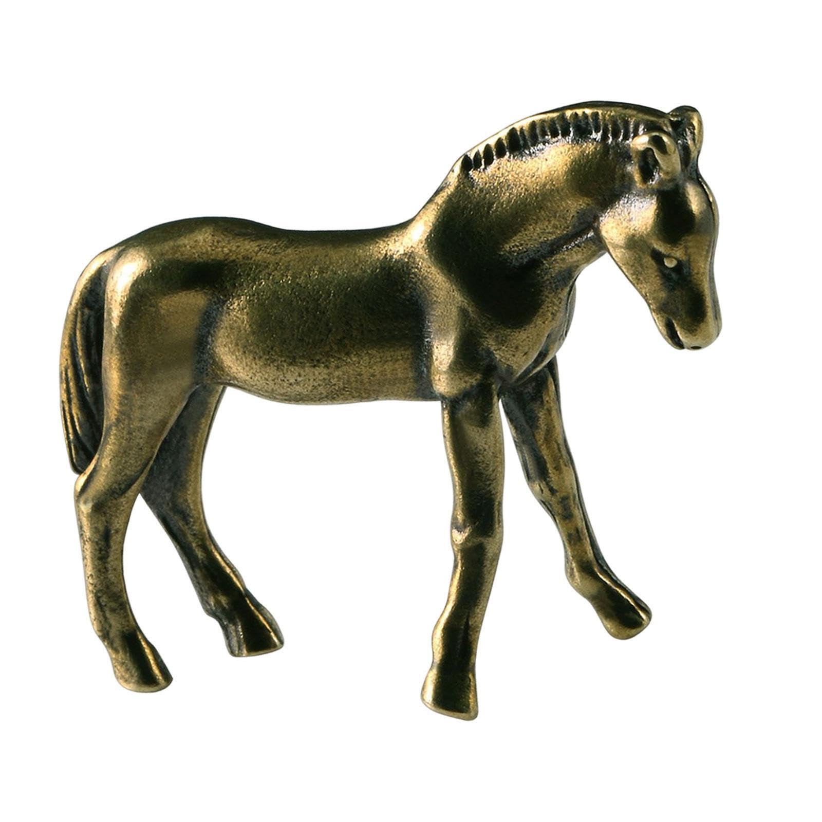 YIXANNX Vintage Sculpture Living Room Landscape Miniature Horse Figurine Exquisite Workmanship Addition To Home Decor Collection Hotel Bedroom Decor