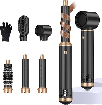Upgrade Hair Dryer Brush Set 5 in 1 Blow Dryer Brush,Negative Ion Air Styler Curling Wrap Air Curler, Hot Air Brush Curling Iron Hair Styling Tools As A Gift for Straight/Curl/Dry/Smooth