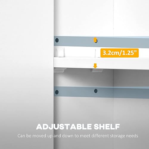 Miniatura 6 de kleankin Botiquín iluminado, gabinete de baño de montaje en pared con espejo, luces LED, atenuador táctil y carga USB, gabinete de espejo de baño