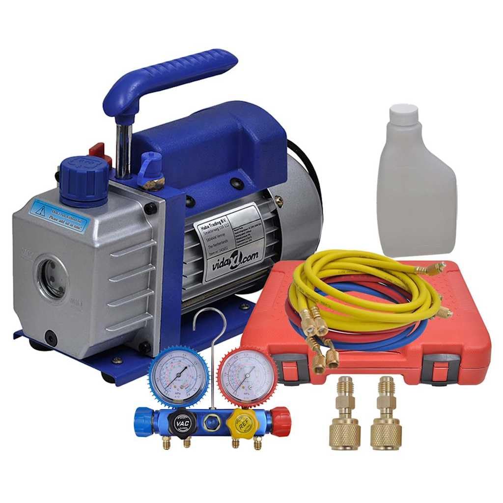 Vakuumpumpe 120W / 2.5 CFM mit 4-Wege-Verteiler-Manometer Set