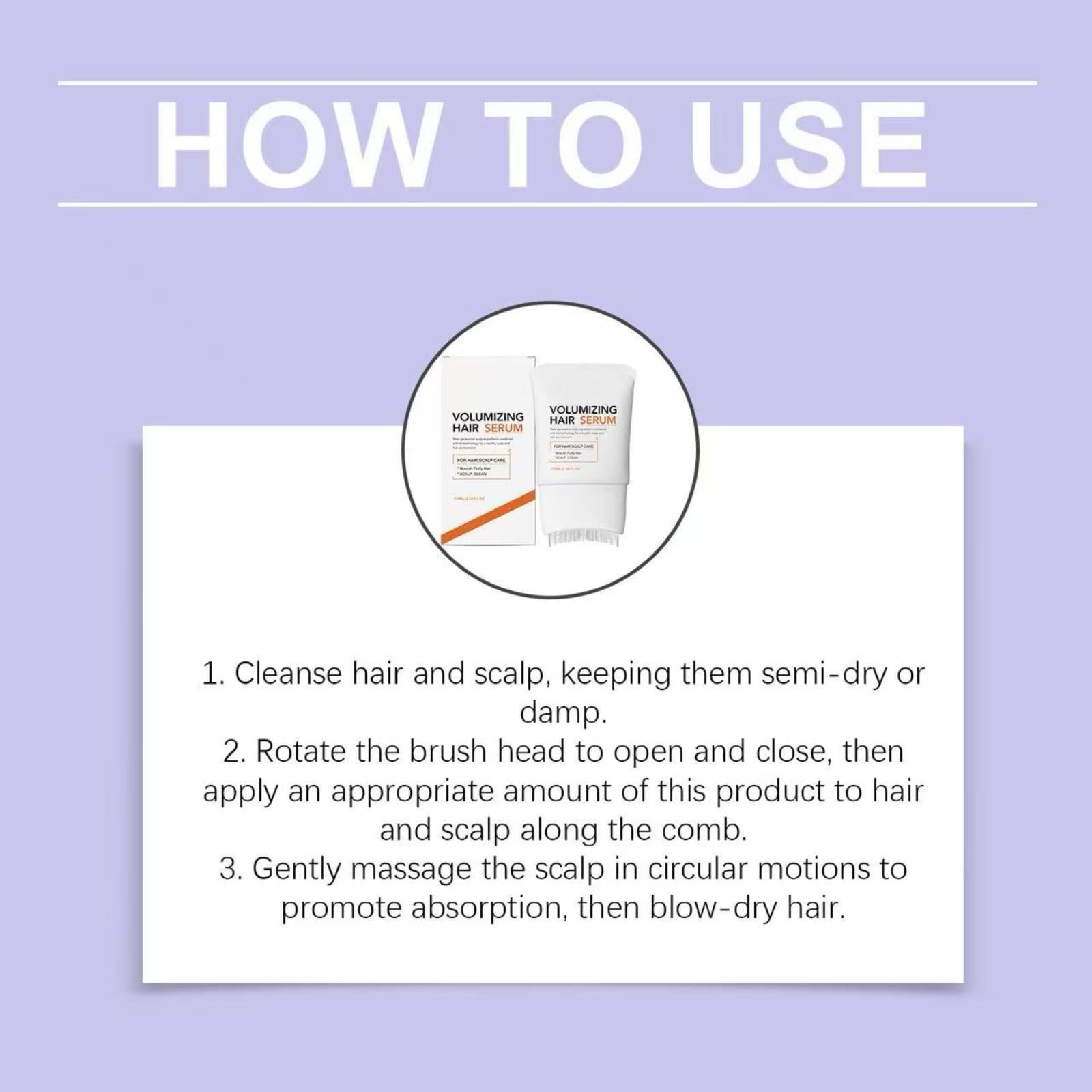 Siero per la Crescita dei Capelli con Testina Massaggiante a Spazzola, Essenza Volumizzante per Capelli, Cura Delicata del Cuoio Capelluto per Capellis Diradati, Rivitalizza e Infoltisce i Capellis