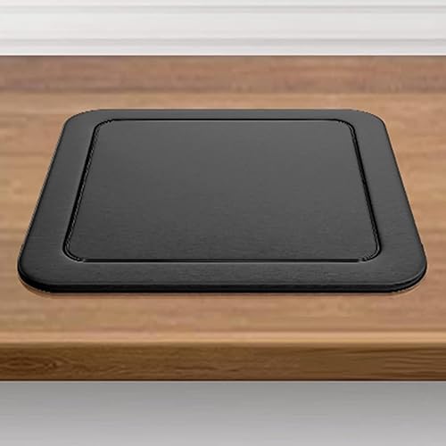 DELORM Cubo de basura empotrado con tapa de solapa para encimera, ojal de basura de acero inoxidable integrado, tapa de cubo de basura abatible