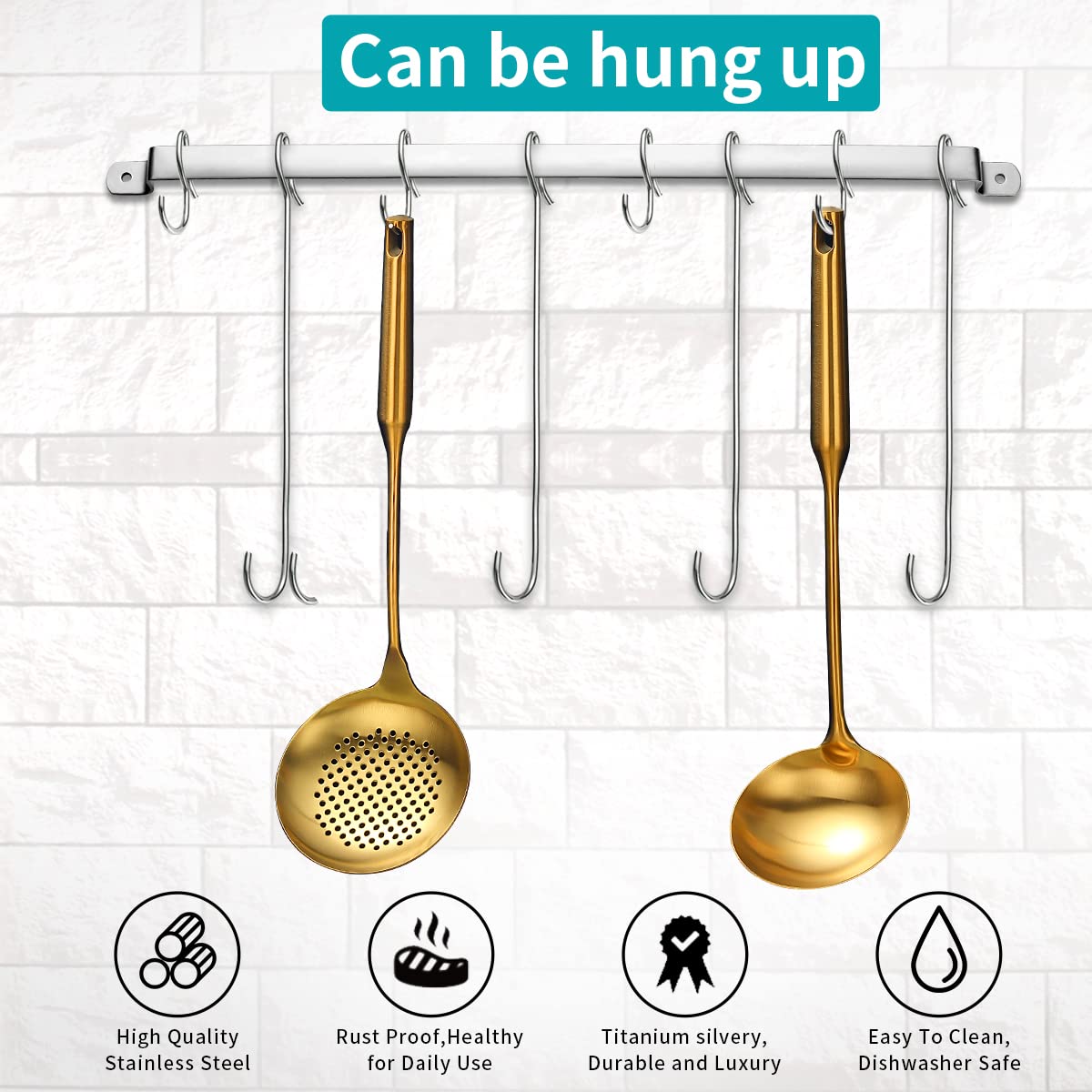 Schiumarola In Acciaio Inox 38 Cm - Con Fori E Maniglia Comfort - Foto 8