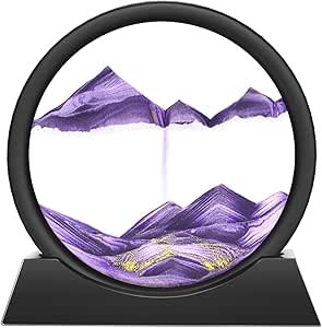 KANLVU Sandbild 7 Zoll - Fließende Sandmalerei Zur Entspannung Mit Weißem Rahmen