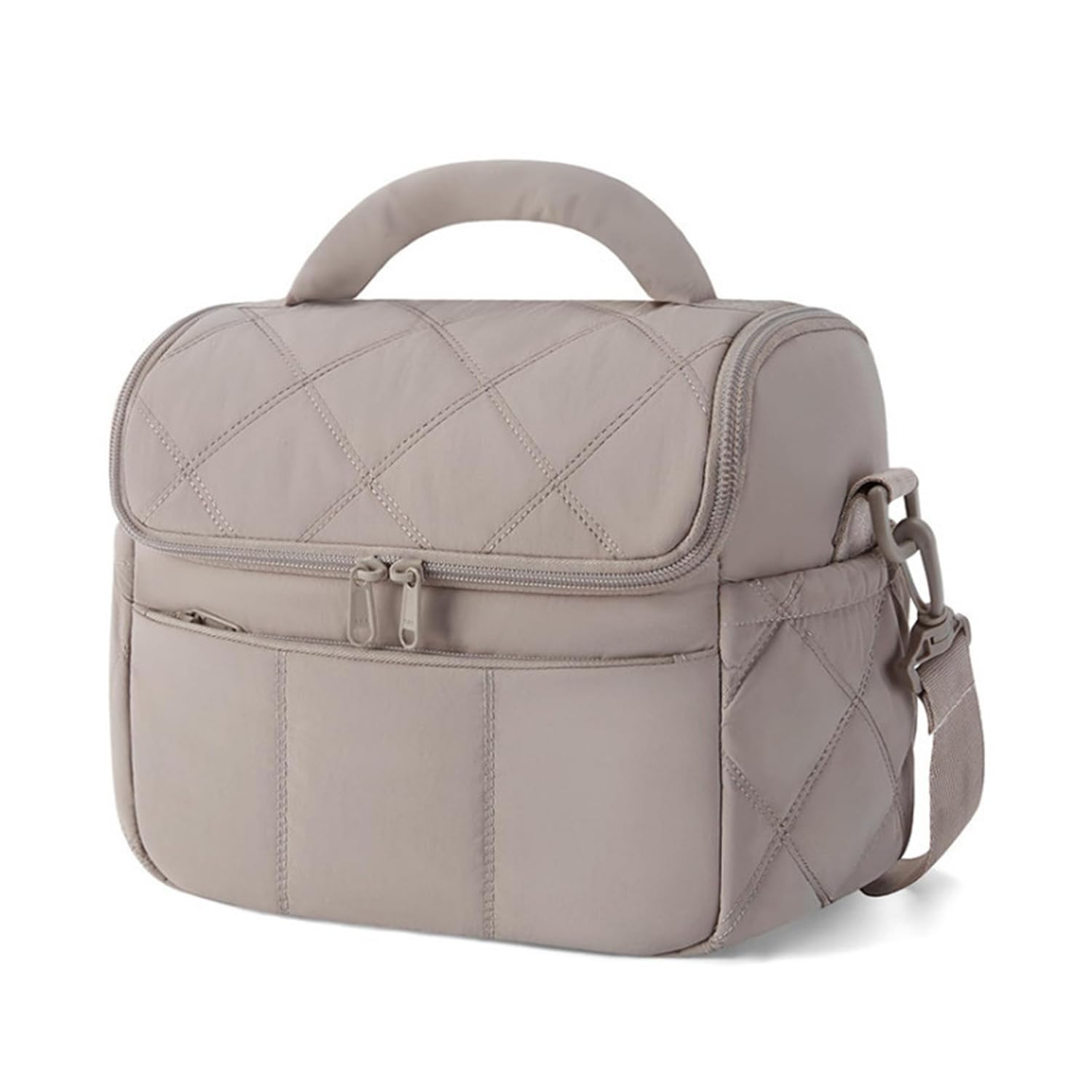 myouhuo Insulated Lunch Bags for Women, 6.7L Portable Lunch Box with Shoulder Strap, Reusable Cooler Bag, Puffy Thermal Lunch Tote for Work, School, Picnics and Travel,Camel โ image 1