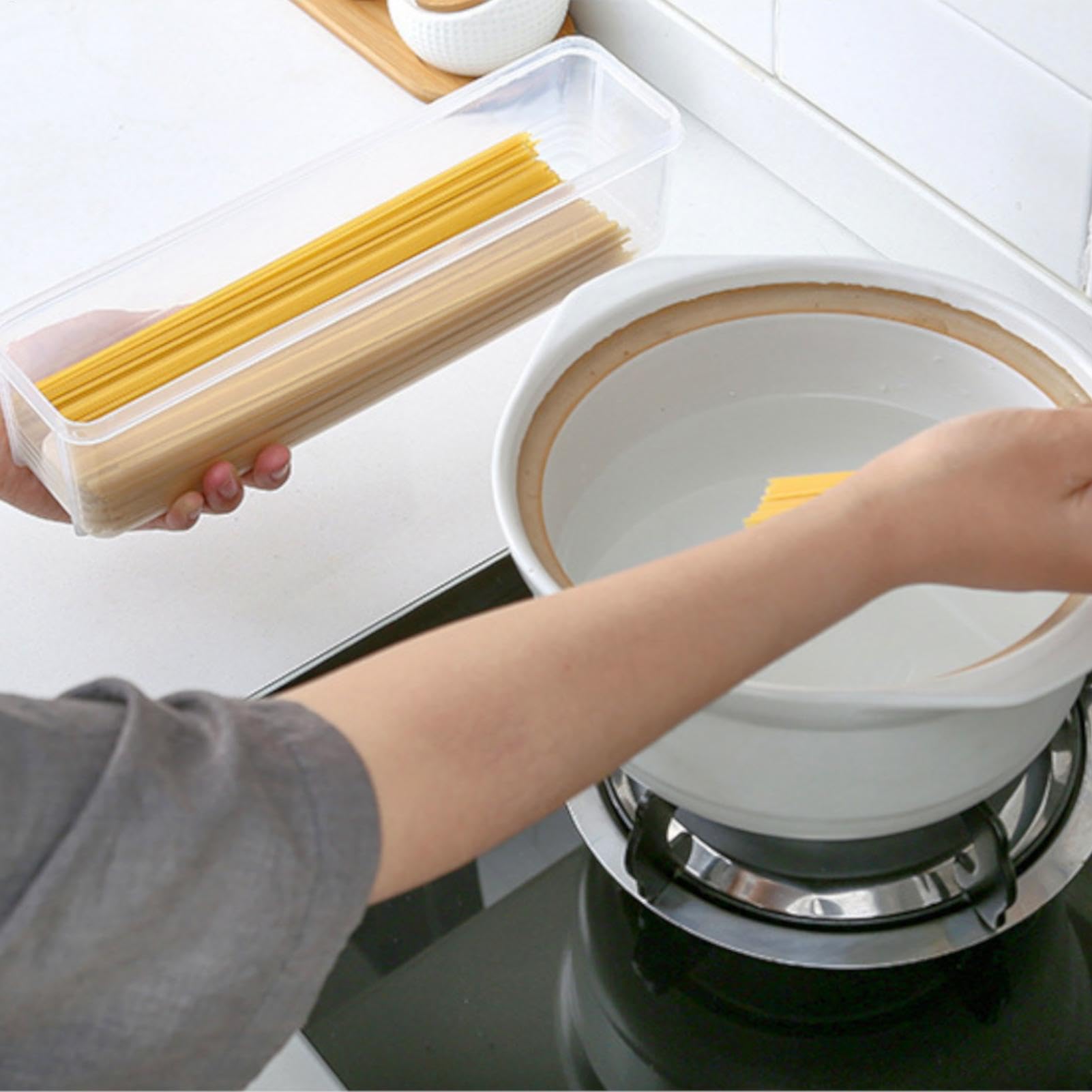 Contenedor Porta Pasta, Tarros Con Tapa, Recipiente Transparente Para Espaguetis, Recipientes De Cocina Para Espaguetis, Alubias, Aperitivos, Harina, Cereales