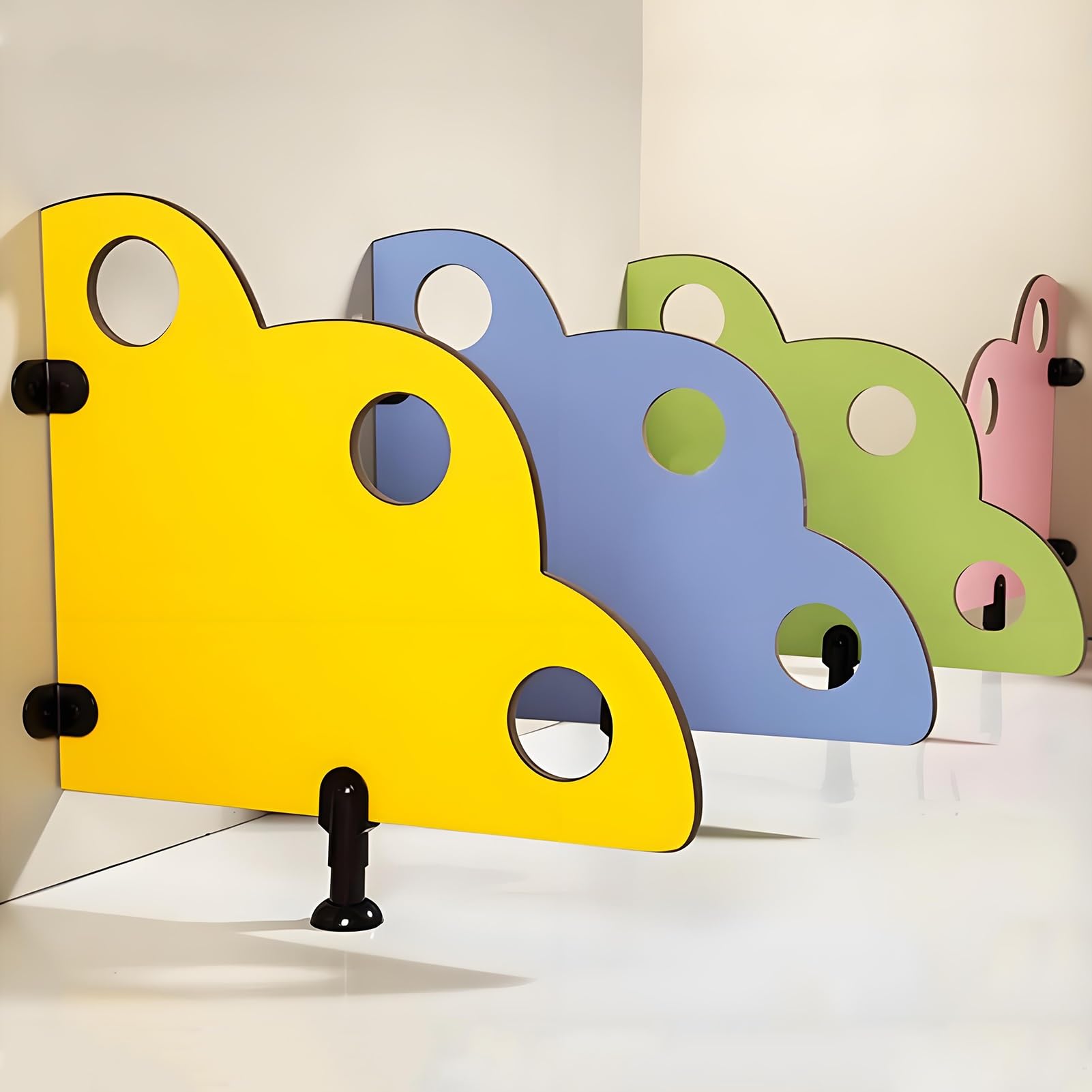 Paravento per bambini per la privacy, da montare sul pavimento, per hotel e asili, aumenta il comfort e l'igiene, ideale per i bambini piccoli, design salvaspazio, facile installazione