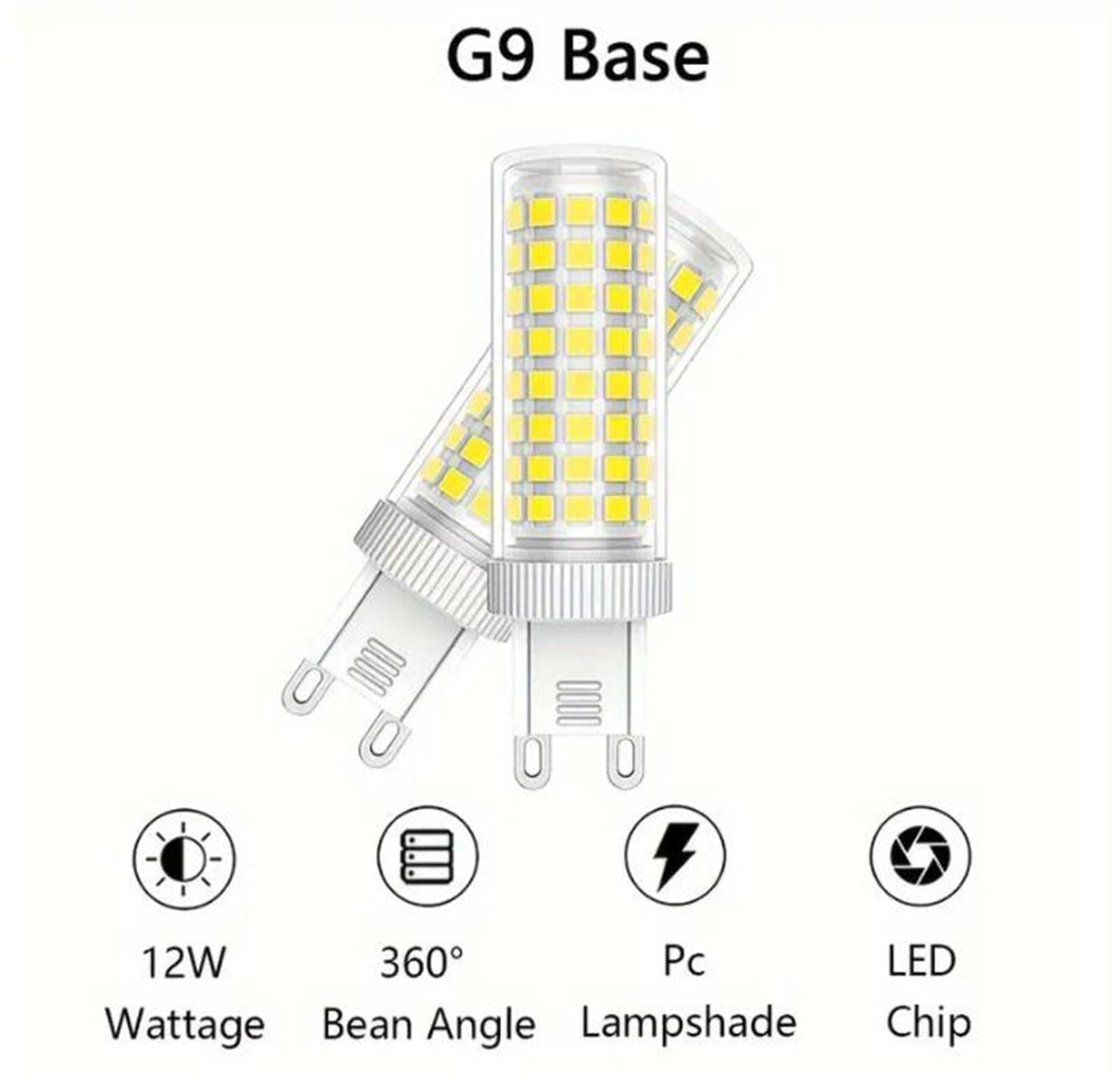Bombilla LED G9 12w Equivalente 100w Bombillas Iluminación Ahorro Energético Para Lámparas Araña Lámparas Techo Lámparas Suspensión Lámparas Escritorio(G9 12W Cool White 6000k,6pcs)