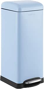 Happimess HPM1007I Betty Retro Poubelle à Ouverture étagée, Résistante Aux Traces De Doigts, Moderne, Minimaliste Pour La Maison, Cuisine, Buanderie, Bureau, Chambre à Coucher, Salle De Bain, Bleu
