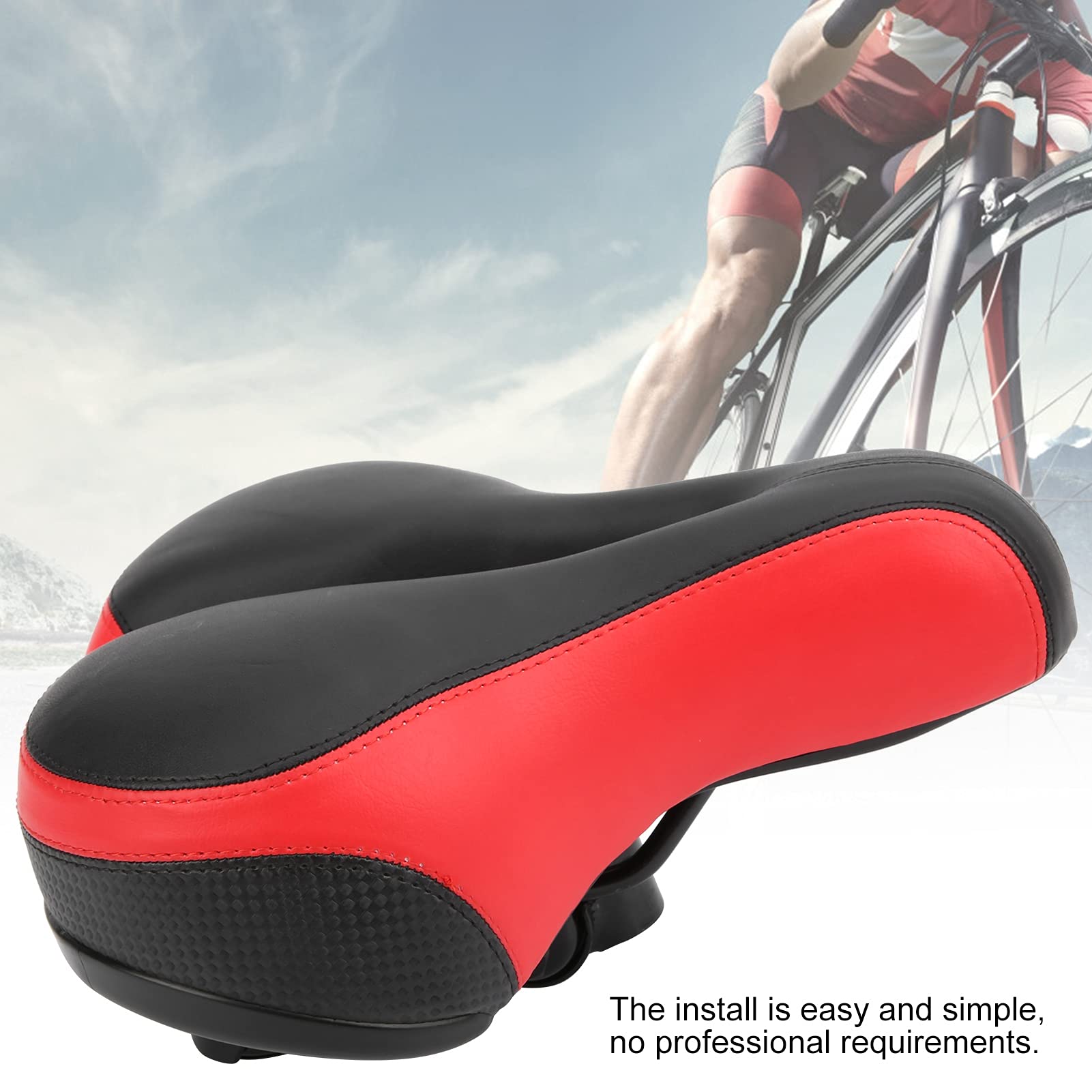 Sella Bici WEST BIKING In Pelle - Comfort Per MTB E Strada - 250x150 Mm - 340g