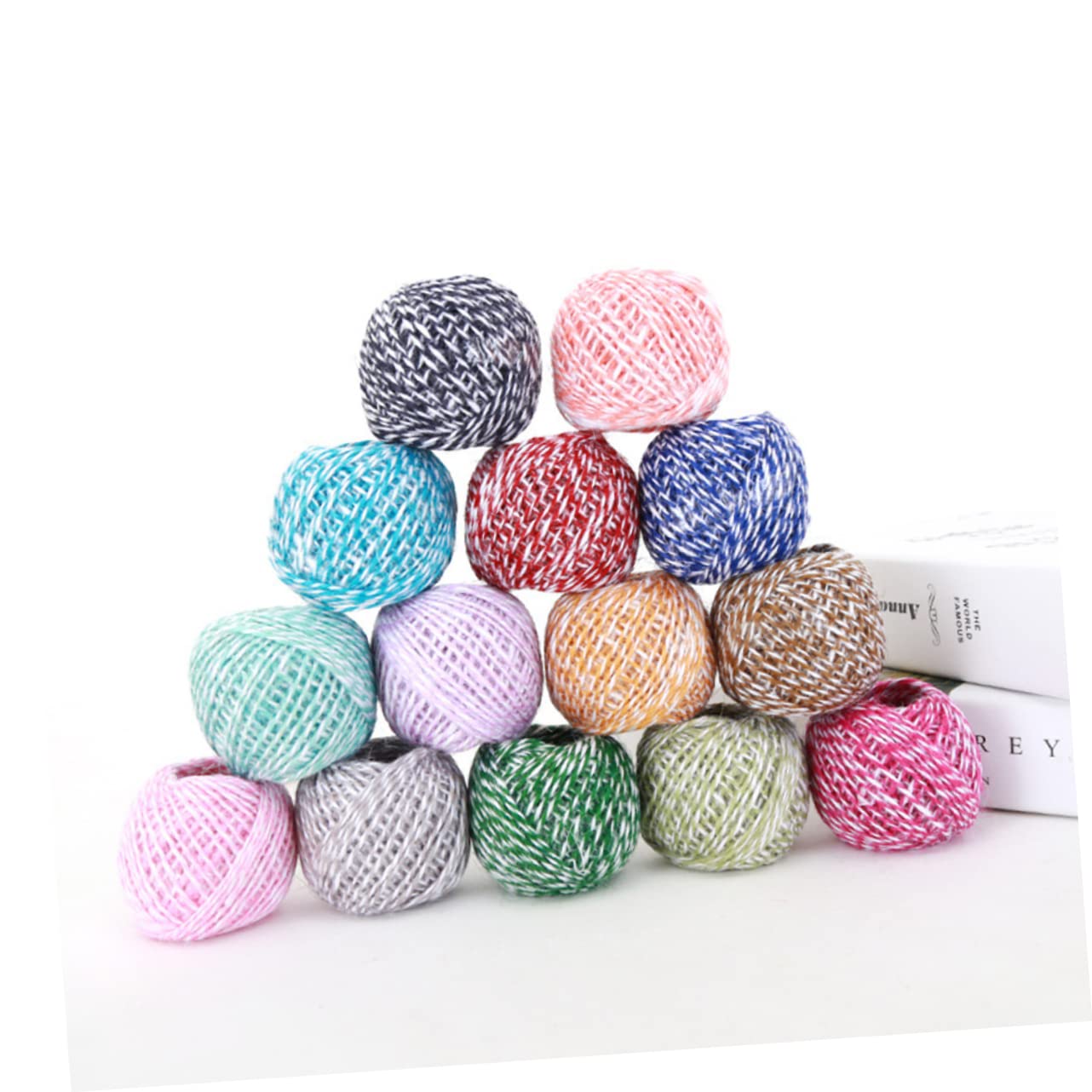 EXCEART Lot de 14 Ficelles Couleur en Jute, Corde de Jute Tressée, Plus Épaisse et Résistante, Pratique pour Jardinage et Emballage Présent, sans Abîmer Les Objets Couleur Aléatoire