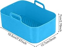 Vista 4 de Olla de silicona para freidora de aire Cesta rectangular reutilizable para freidora de aire, olla para hornear de alta temperatura, sartén