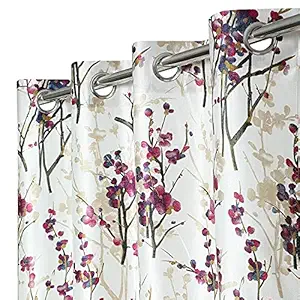 NEW HOME TREND Printed Curtain for Window 6Ft Pack of 2 | Polyester Curtain Panels for Living Room Bedroom Hall | Eyelet Grommet Drapes for Home Office Decor Feet (Wine)