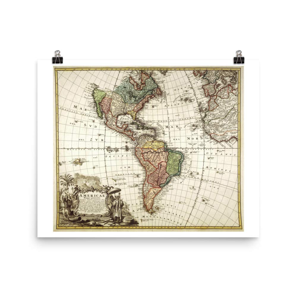 Carte d'Amérique du Sud et du Nord 1746 : Sublimez votre Bureau avec ce Poster