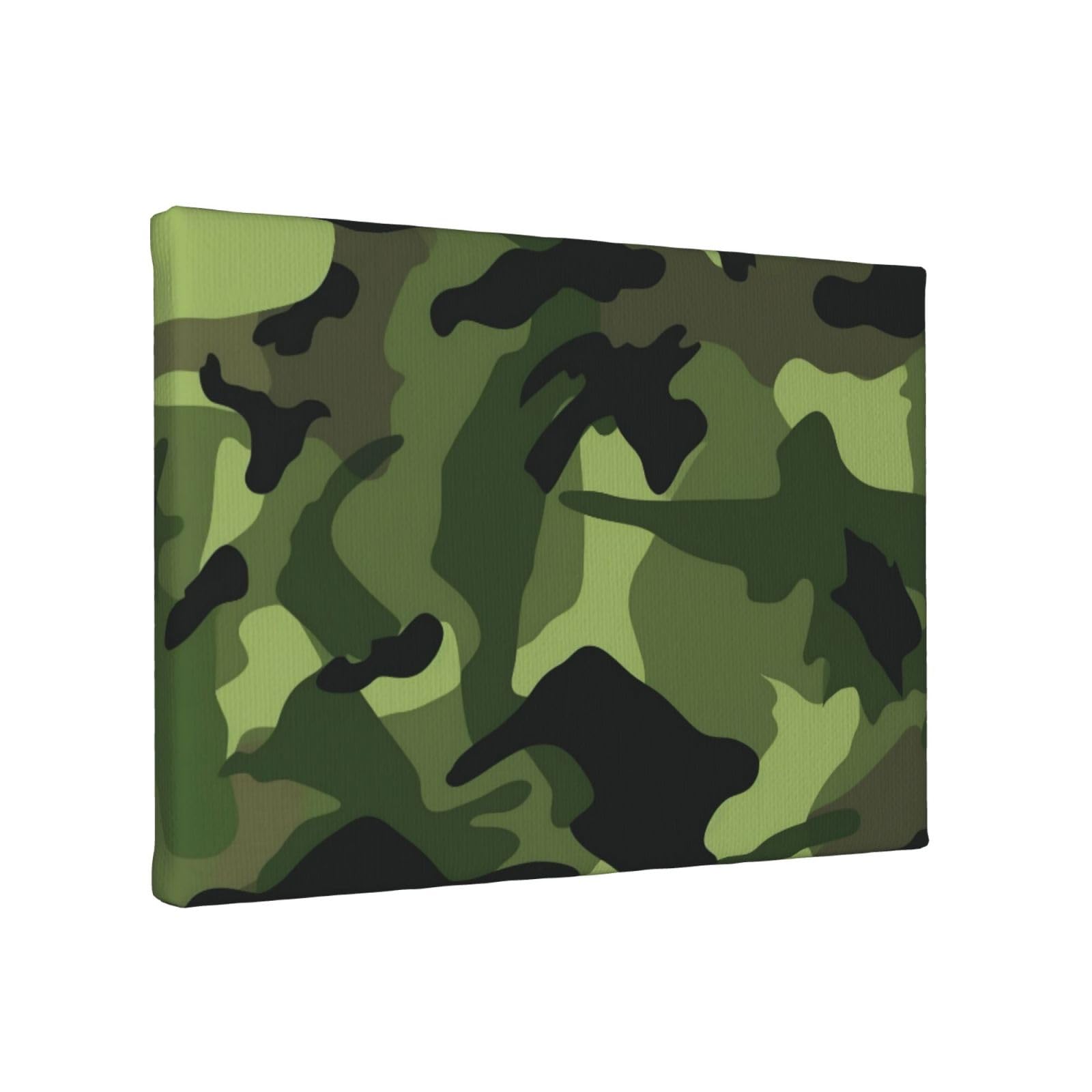 YKLJG Camouflage Green Printed Wall Art Canvas Painting 30x20 CM Wooden Framed Picture Painting Artwork Prints for Bedroom Kitchen Home Office Decor