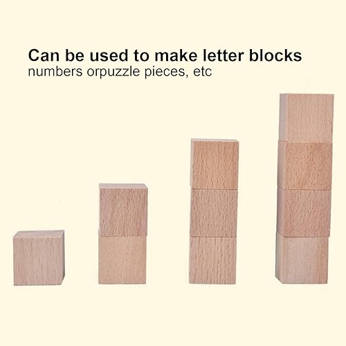 Wooden Blocks, Blank Wooden Blocks, Baby Blocks, 100Pcs 10mm Wood Blocks for Crafting Pine Blank Blocks for Craft Early Childhood Puzzle Toy for Baby Shower Wooden Cubes