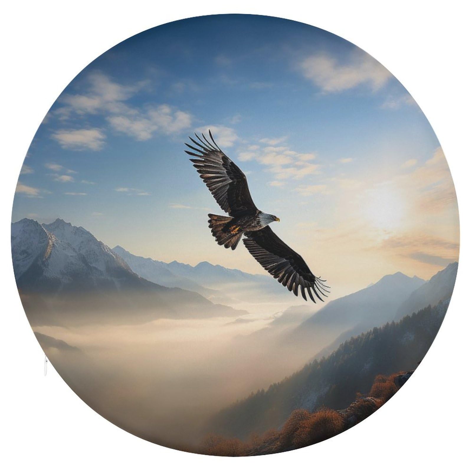 Coussin de chaise rond Eagle Mountains en mousse respirante et solide pour le salon