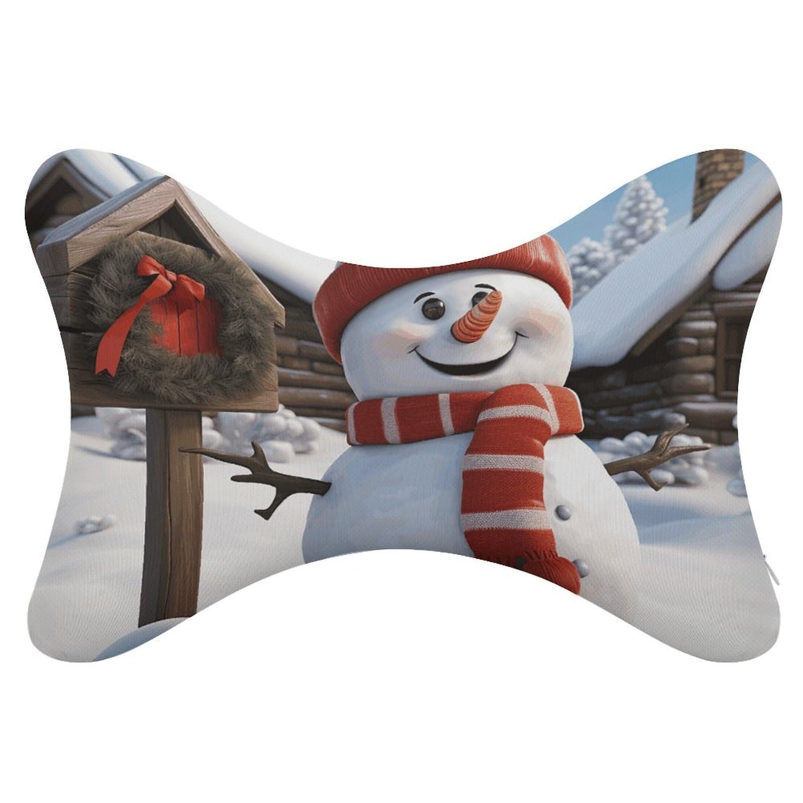 Almohada de muñeco de nieve, núcleo de almohada de espuma viscoelástica, cojín, proporciona apoyo para el cuello, almohadas de coche para asientos de coche de viaje y oficinas en casa.