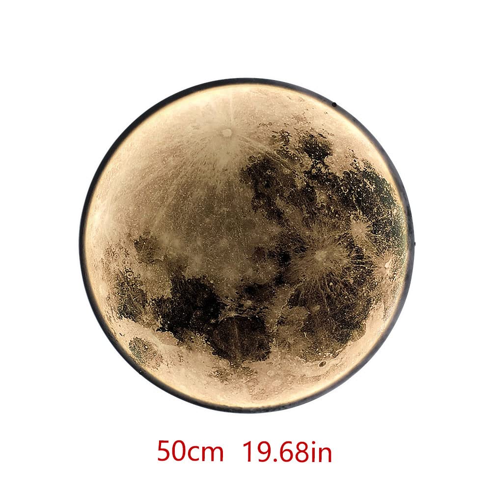 Applique da Parete Moderne a LED, Lampada lunare Creativa, Lanterna Universo, luci da soffitto per Camera da Letto, Soggiorno, Sfondo Decorativo tricromatico, 19,68 Pollici