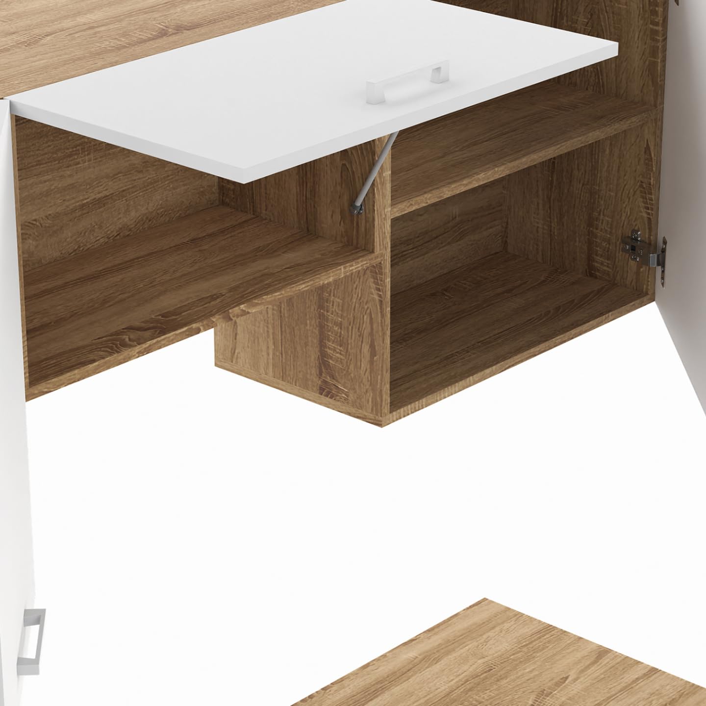 IDMarket - Cuisine complète 240 cm Subtil avec Plan de Travail 7 éléments Bois et Blanc