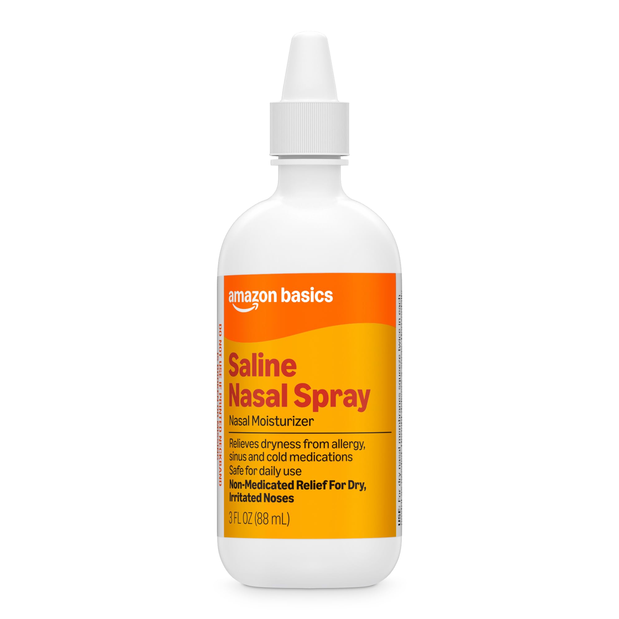 Amazon Basics Premium Saline Nasal Moisturizing Spray, Non-Medicated Relief for Dry, Irritated Nose, 3 fl oz (Pack of 1) (Previously Care)