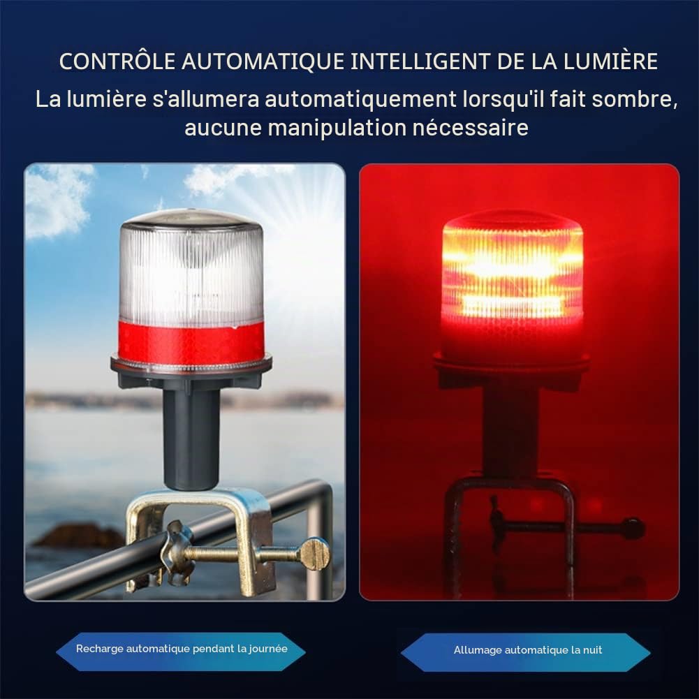 DYK&NX Marine LED Feux de Navigation de Bateau avec Source de Lumière Solaire, Conception étanche IP65, Facile à Installer (Color : White)
