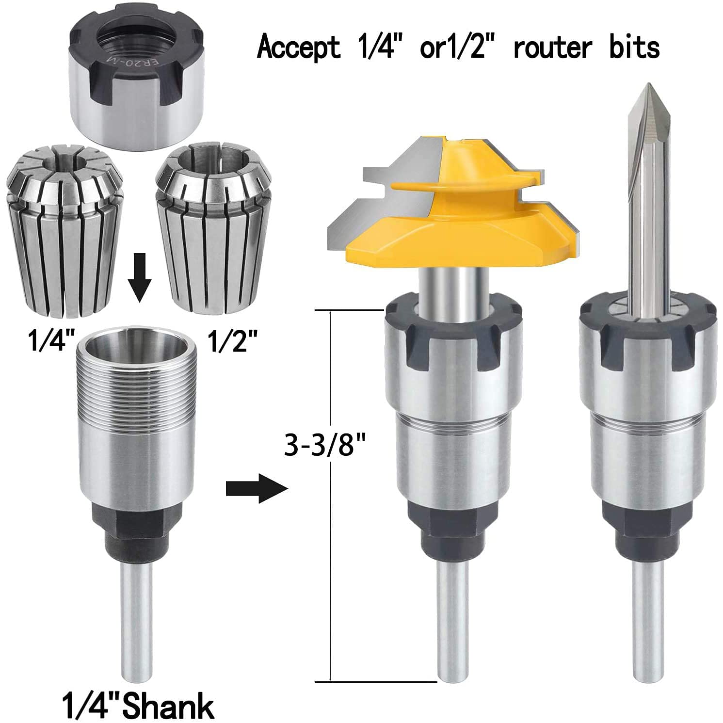 NEU 12 MM GERADER SCHAFT ER11 KRAGENFUTTER WERKZEUG HOHL