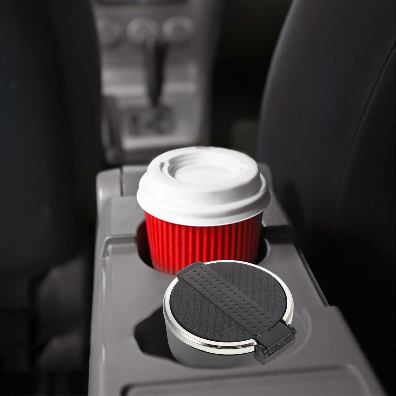 UPKOCH Cendrier De Voiture Avec Couvercle Cendrier Portable Pour Véhicule Sans Fumée Résistant À La Chaleur Contient Les Cendres Et Limite Les Odeurs 3.35 X 3.35 X 1.34 in