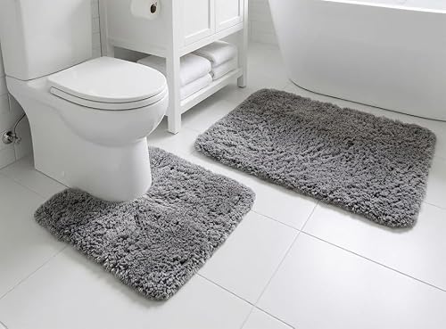 Muddy Mat Fluffy Bathroom Rugs 2 Piece Set — best bath mats for hardwood floors