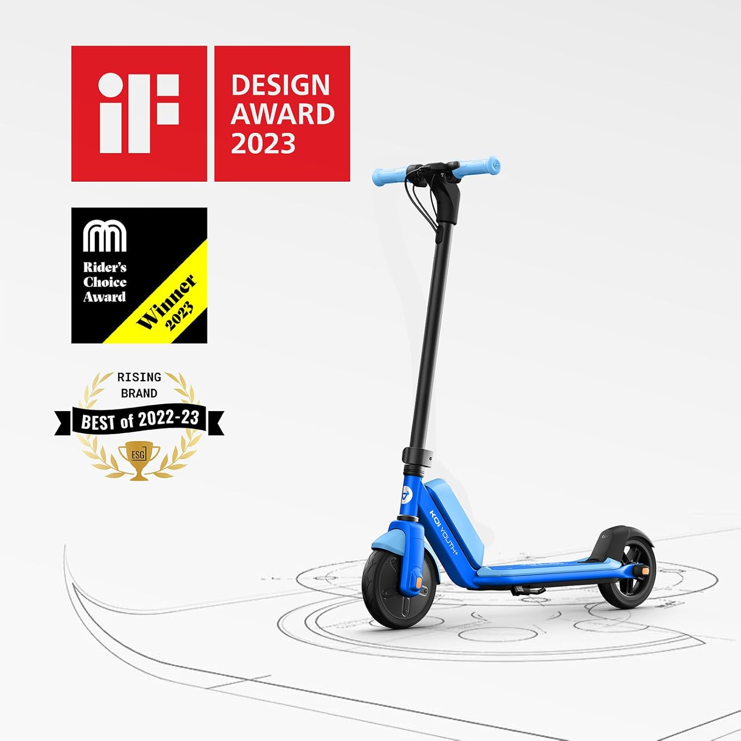 NIU KQi Youth+ Electric Kick Scooter, angled view