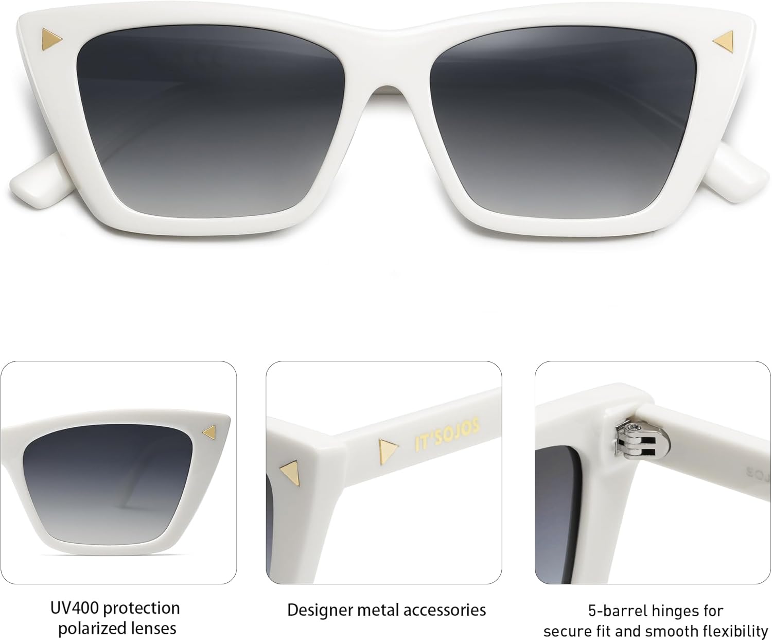 SOJOS Trendy Sunglasses Womens Cute Cat Eye Polarized Square Women Designer Shades SJ2297 - Image 4