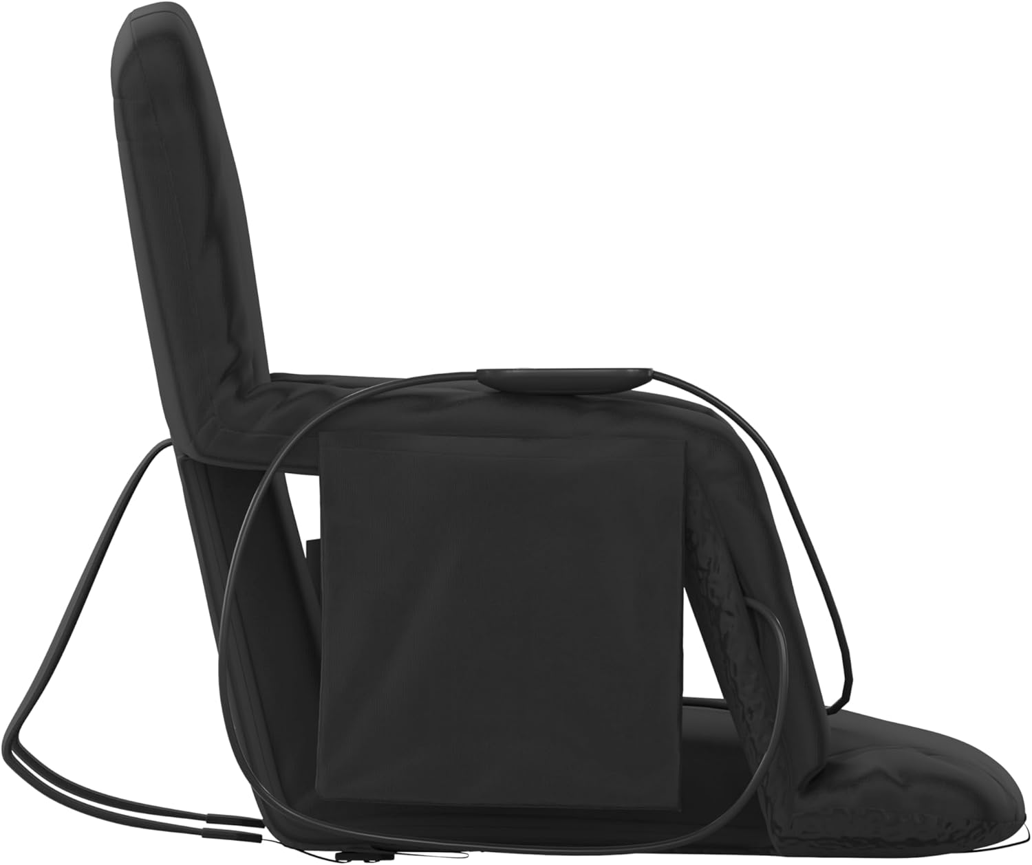 Extra Wide Black Heated Reclining Stadium Chair with Armrests