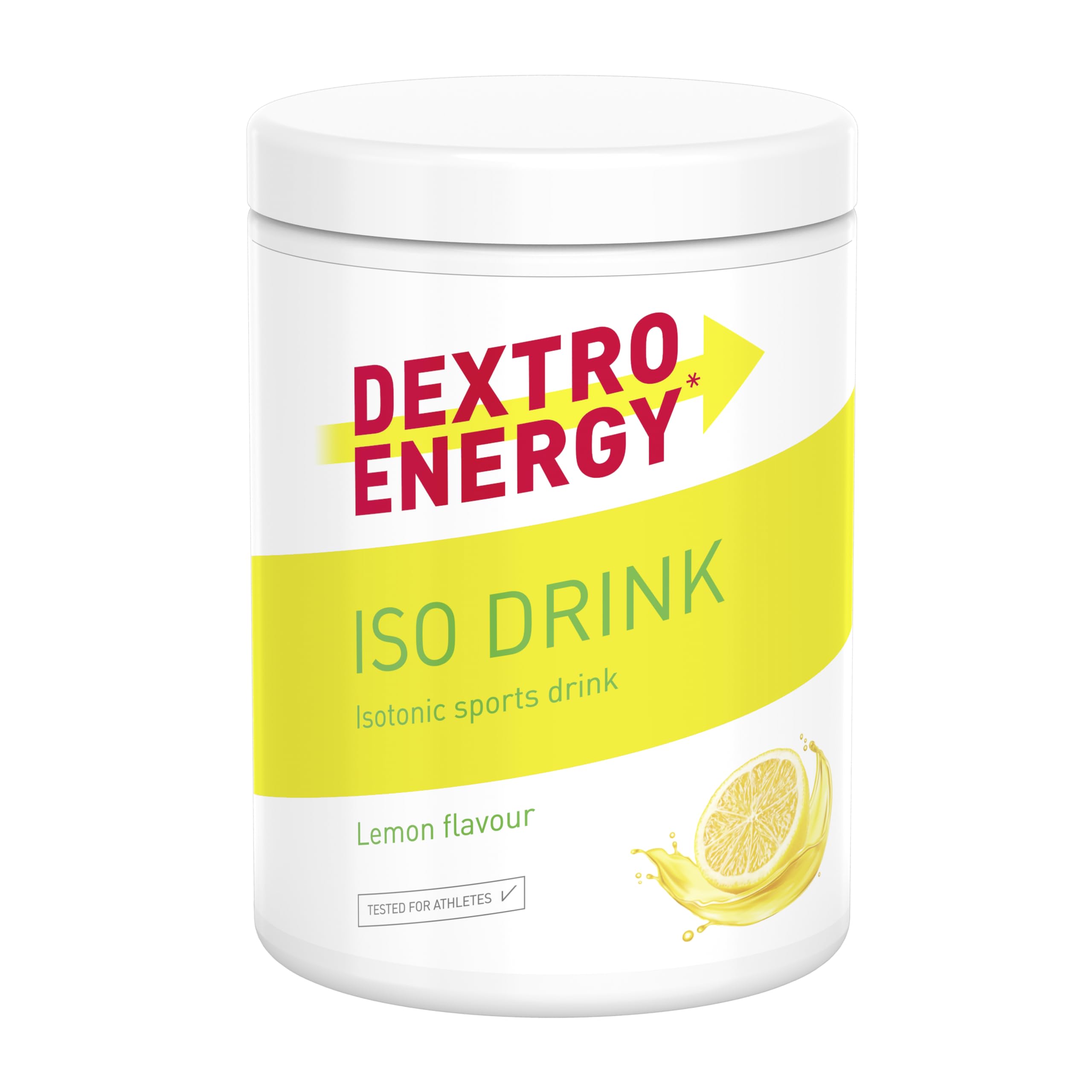 Dextro Energy, Iso Drink Elektrolyte Sport Getränkepulver, Lemon, Mit Natrium, Magnesium, Kalium, Chlorid, für schnelle Energieversorgung, 440g, 11 Portionen