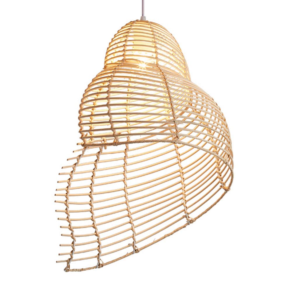 LYMSXAZOU Japanese Farmhouse Pendant Lights straw Hat Rattan Chandelier Pastoral Style Hanging Lamp Barbecue Grill Chandeliers Handmade Weave Lighting Fixture For Bars Cafe Living Room