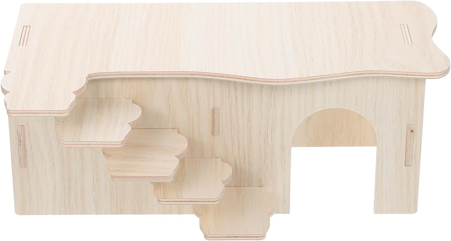 Pet Cages Hamster Hideout House Animal Climbing Chinchilla Toy Ladder Toyswoodland Hide Castle Pets Playground Hideaway