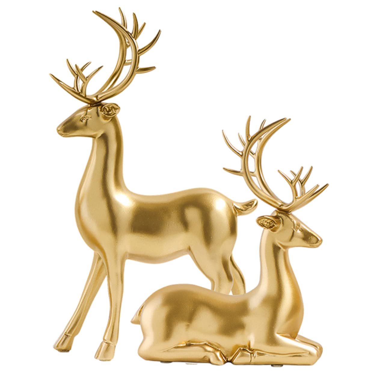 Ciieeo Scultura Di Cervide in Resina 2 Pezzi Decorazione Natalizia Da Tavolo Per Festa Di Natale Regalo Sicuro e Decorativo Per Ragazzo Ragazza Soggiorno e Cameretta