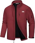 WULFUL Veste Softshell légère Manteau à vent rembourré à l'eau Soft Shell Outdoor pour homme