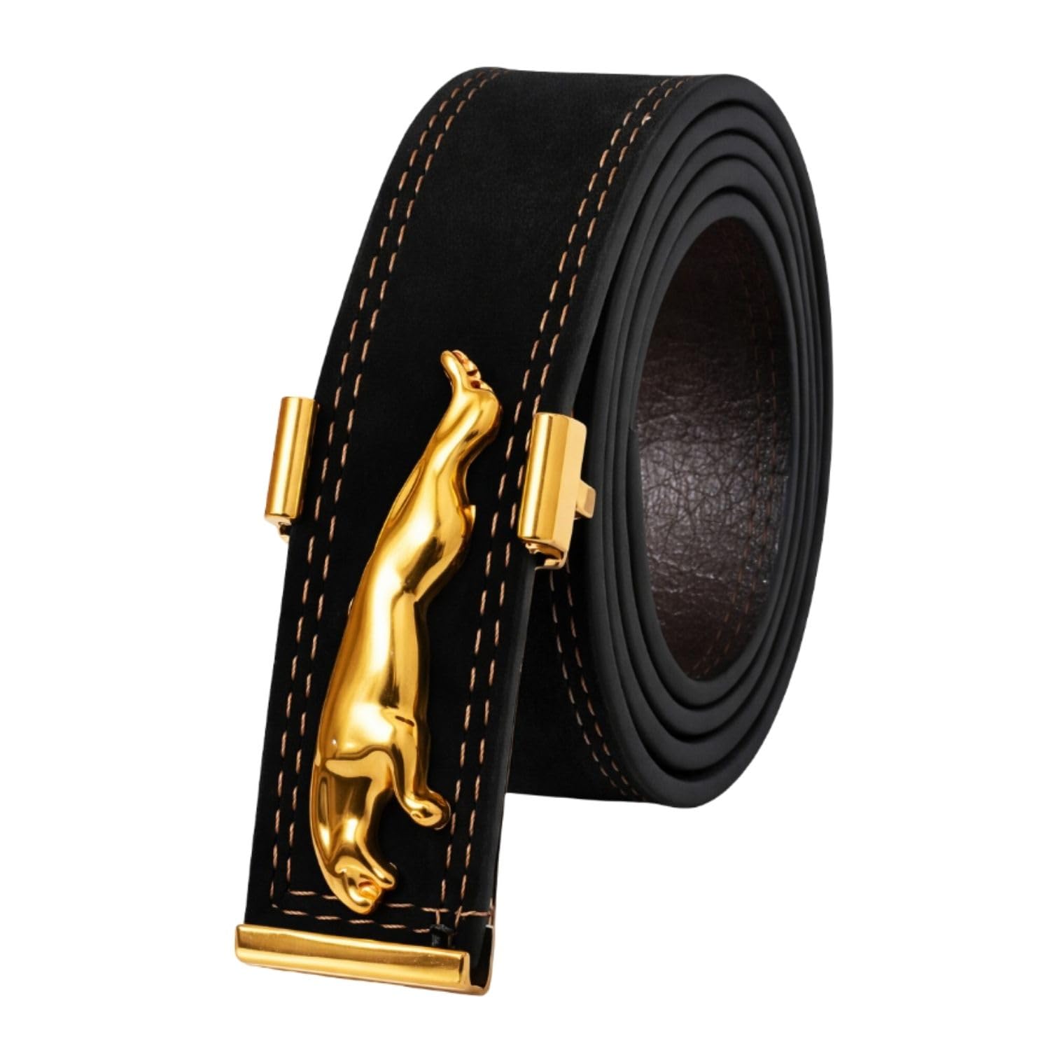 Premium Men’s Velvet Belt with Gold Metal Buckle | Soft Texture, Lightweight | 120 cm Length, 3.5 cm Width
